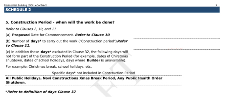 MBA BC4 Contract Construction Period Clause