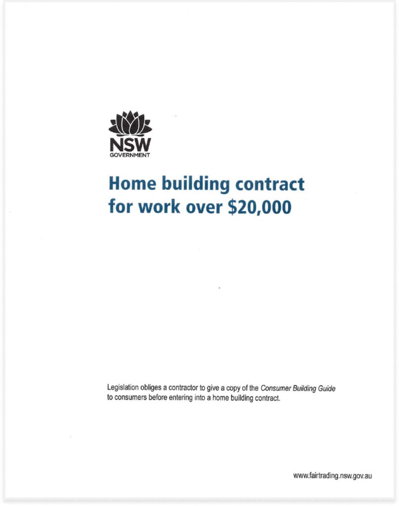 NSW Fair Trading Residential Building Contract Defects