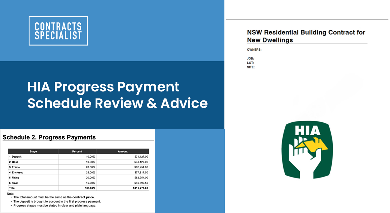 HIA Progress Payment Schedule Review