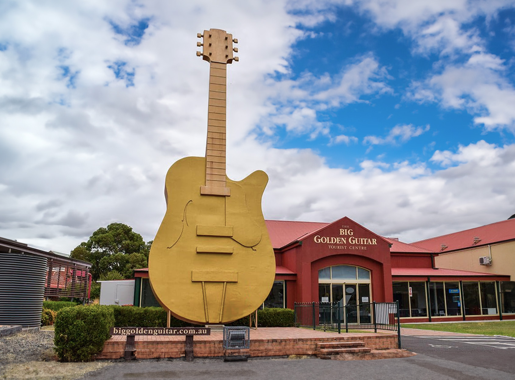 The Big Golden Guitar located at Tamworth, NSW, Australia